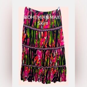 BOHO Maxi Colorful Full Maxi Skirt by Calvin Klien.